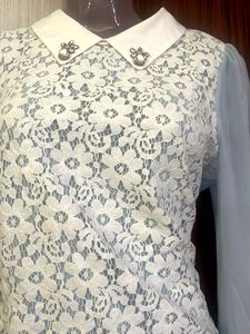 Korean Embellished Collar Layered Top✨🌷