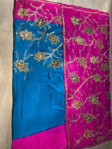 30 Yrs Old Pink Blue  Saree