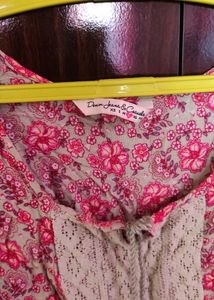 Sober Look Tunic With Rose Pink Print