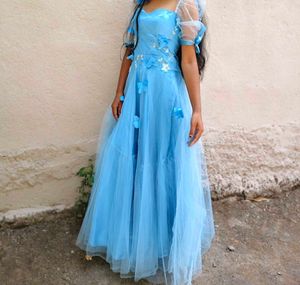 Blue Tulle Flower Girl Dress