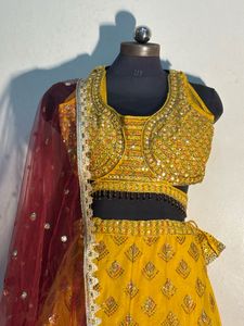 Yellow Embellished Lehenga Choli Set