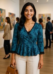 ✨ Moody Floral Elegance – Zara Statement Blouse ✨