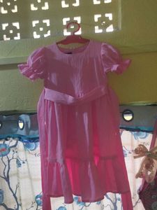 Pink Girls Dress with Belt