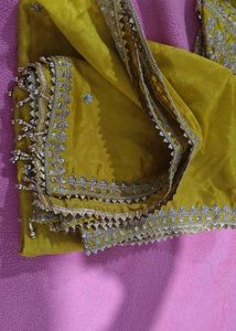 Elegant Yellow Embroidered kurti pyjama set