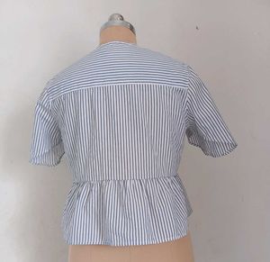 Striped Peplum Top