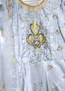 Powder Blue Anarkali Suit