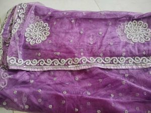 Light Purple Colour Net Saree It Is Readymade Sare