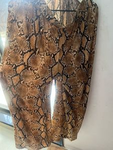 H&amp;M Animal Print Flared Trouser