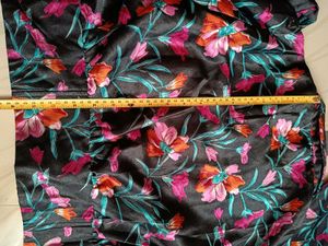 Black Floral Crop Shirt