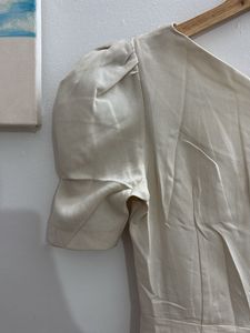 Elegant Beige Ruched Dress