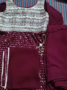 Short Designer Kurti With Long Skirt And Dupatta