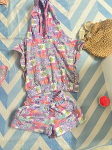 Coord Set Of Girls Till 2 Year With Hoodie