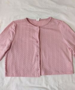 Pink Crop Cardigan