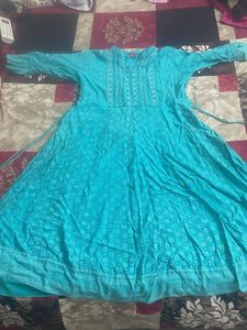 Anarkali Cyan Green Kurta