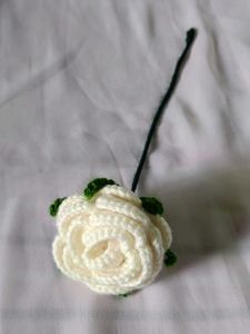 Crochet White Rose