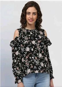 Floral Cold Shoulder Top(HARPA WOMEN Top )