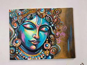 Abstract Krishna Canvas Painting