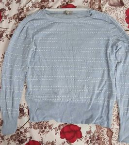 C&A Light Blue Striped Sweater