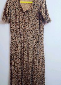 Brown Print Night Gown