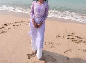 Lovender Lakhnavi Chikankari Kurti