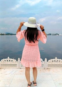 Preety Peach One Piece Dress Size M To L.