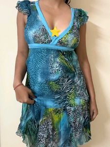 Funky Blue Animal Print Dress