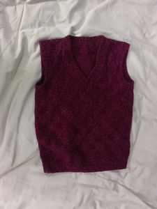 Burgundy Knit Vest