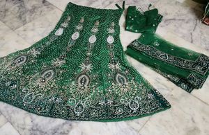 fully 💚 Green lehenga choli 🥻