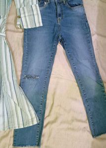 Striped Shirt Dress &amp; Jeans