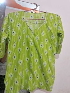 Green Printed Kurta