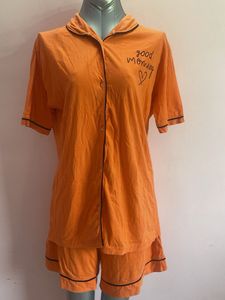 Orange &#34;Good Morning&#34; Pajama Set