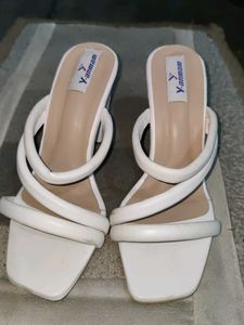 White Strappy Heeled Sandals