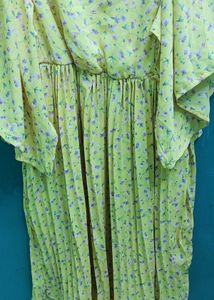 Floral Print Yellow Dress