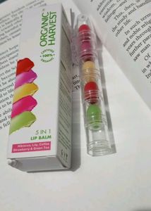 ORGANIC HARVEST 5 In 1 Lip Balm || Hibiscus,Lily, Coffee , Strawberry &amp; Green Tea