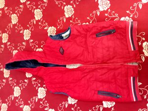 dual jacket in red and blue
