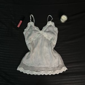 Fairycore Lace Silver Top