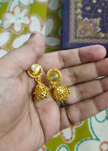1 Gm Gold Jhumka Earrings
