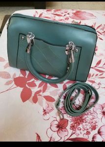 Teal Quilted Satchel