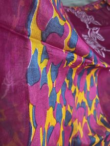 Rose Pink Printed Floral Saree