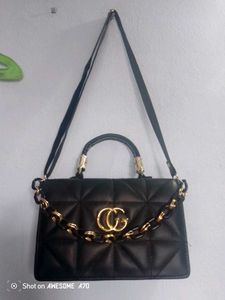 Black Quilted Chain Shoulder Bag