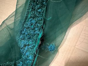 Dark Turquoise Lehnga With Net Dupptta