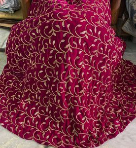 Lehenga Frock With Duppatta Pink &amp;green Colour