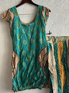 Bandhani Print Multicoloured Kurti Set With Salwr