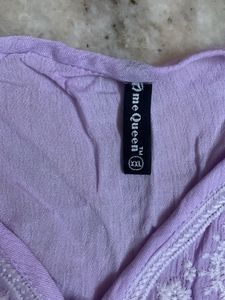 Purple Embroidered Kurta