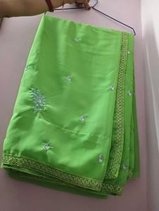 Green Embroidered Saree