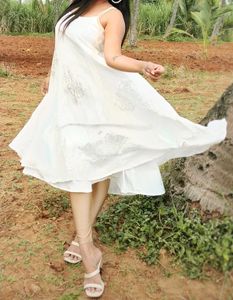 White Sundress with Floral Details