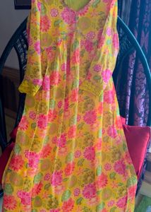 Floral Print Anarkali Kurta set