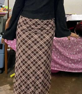 Brown Plaid Checkered Skirts