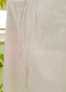 White straight leg jeans