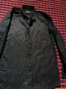 Solemio Black Button-Down Shirt